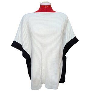 WHBM Colorblock  Poncho-Style Cotton Sweater